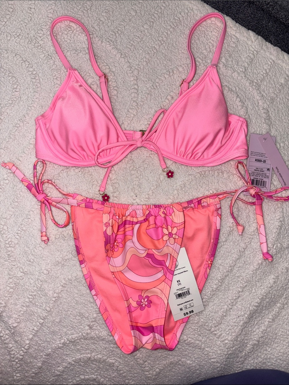 wild fable Pink Two-Piece Tie-Side Bikini Set